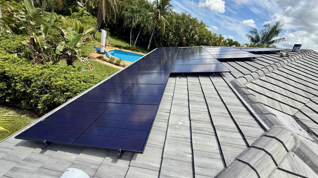 Sprightful Solar 21.8 kW solar + battery system installed on a home in Coral Springs, Florida