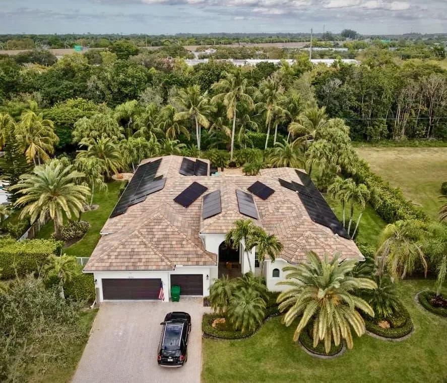 Sprightful Solar 44.5 kW solar + battery system installed on a home in Davie, Florida
