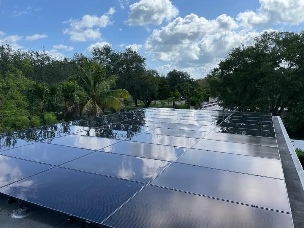 Sprightful Solar 16.28 kW solar + battery system installed on a home in Miami Shores, Florida