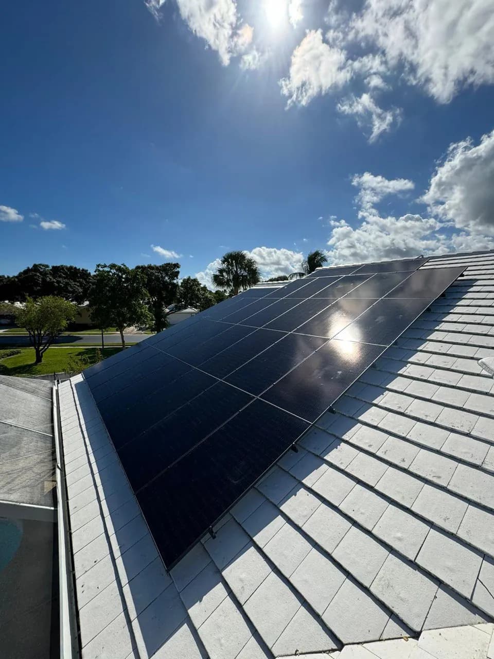 Sprightful Solar 21.45 kW solar + battery system installed on a home in West Palm Beach, Florida