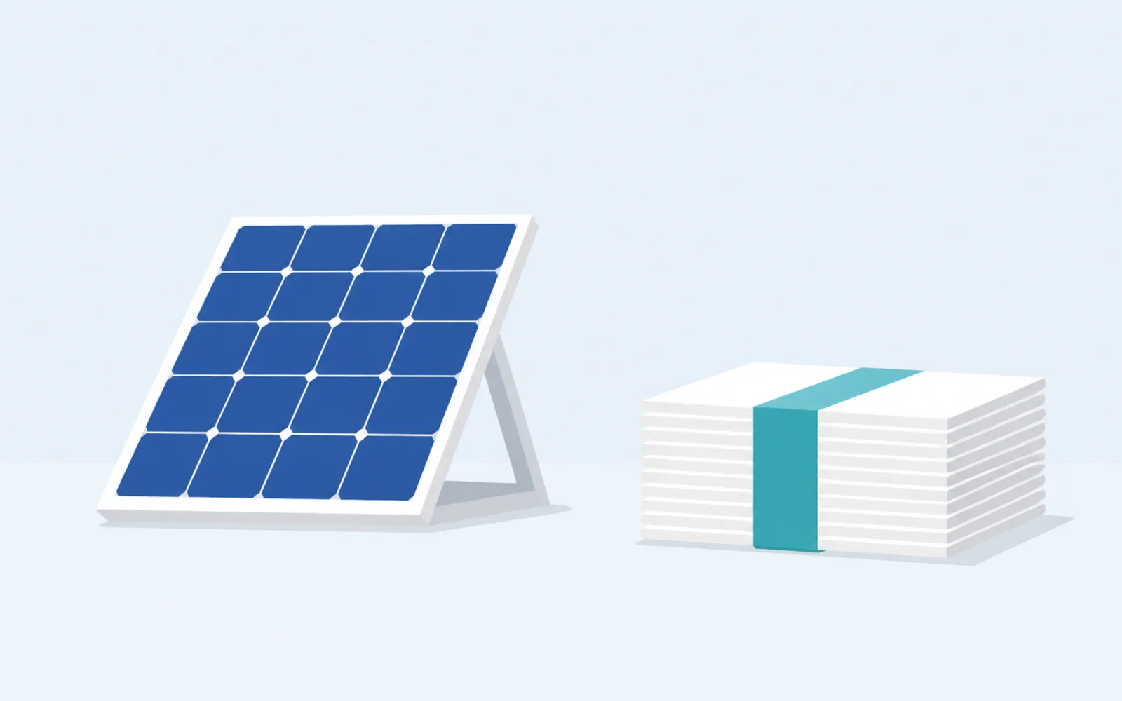 Solar panel ownership and leasing comparison illustration